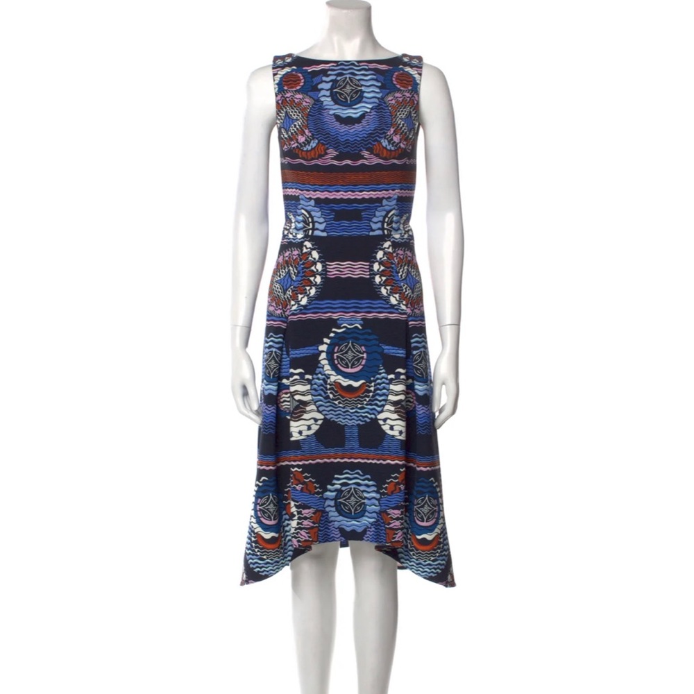 Peter Pilotto Blue Printed A Line Dress